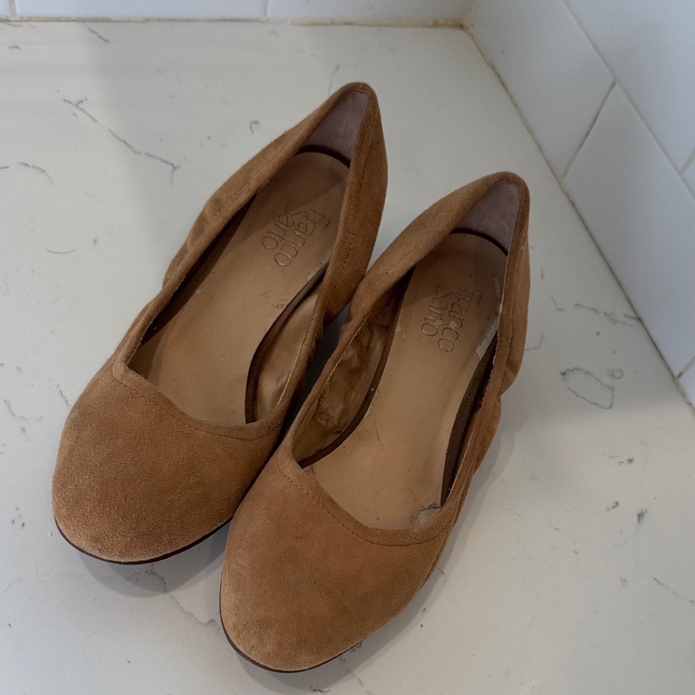 Franco Sarto Elegant Tan Suede Women's Shoes Size: 8.5 - Picture 2 of 9